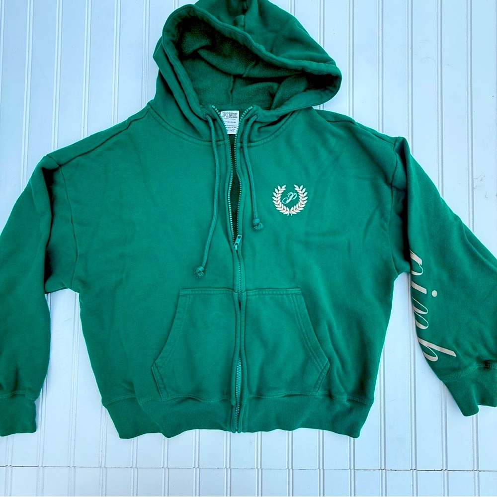 PINK Victoria's Secret  Green Fleece Hoodie